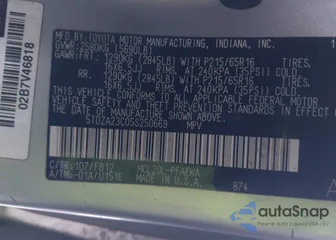 2005 Toyota Sienna Le from USA, damaged, VIN 5TDZA23C05S250669